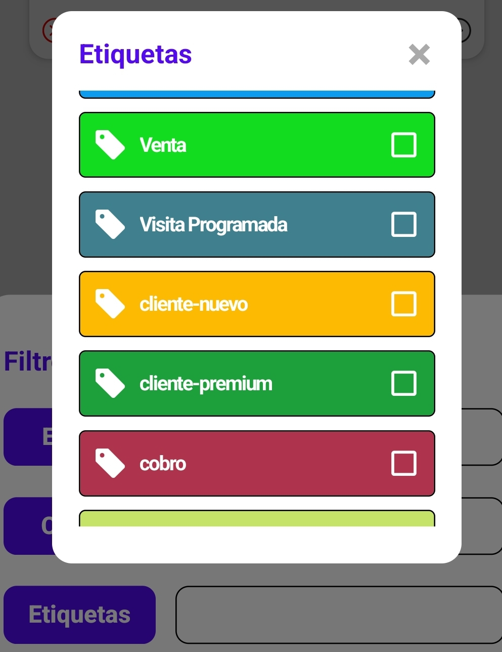 Task screen filter tags image